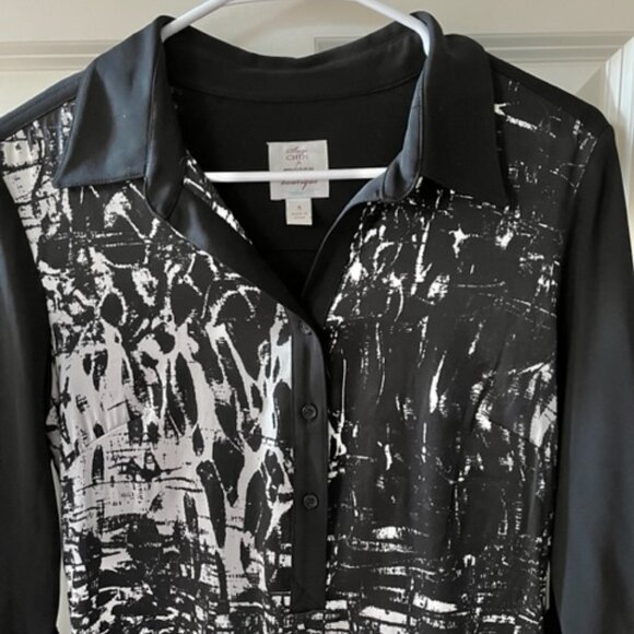 SUZI CHIN FOR MAGGY BOUTIQUE: WOMENS HIGHER-END PRINT SILK FASHION DRESS-SIZE 4 - Picture 2 of 3